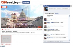 Live inauguration on CNN.com with Facebook