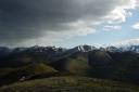 Rain Clouds moving in over the mountains south of Kaina Lake picture taken from Karaoke Peak