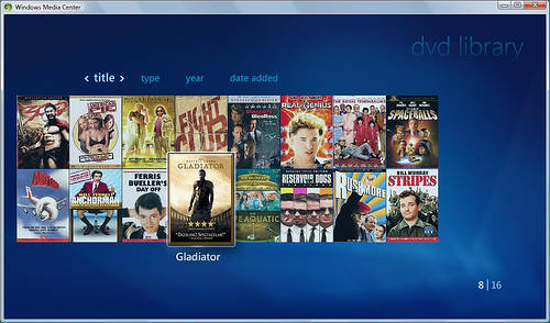 Windows Media Center DVD Library